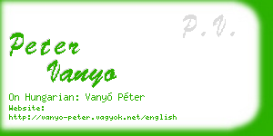peter vanyo business card
