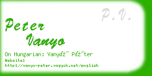 peter vanyo business card